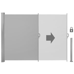 Tectake Aluminum Retractable Side Awning 300 x 180 x 10 cm, Grey
