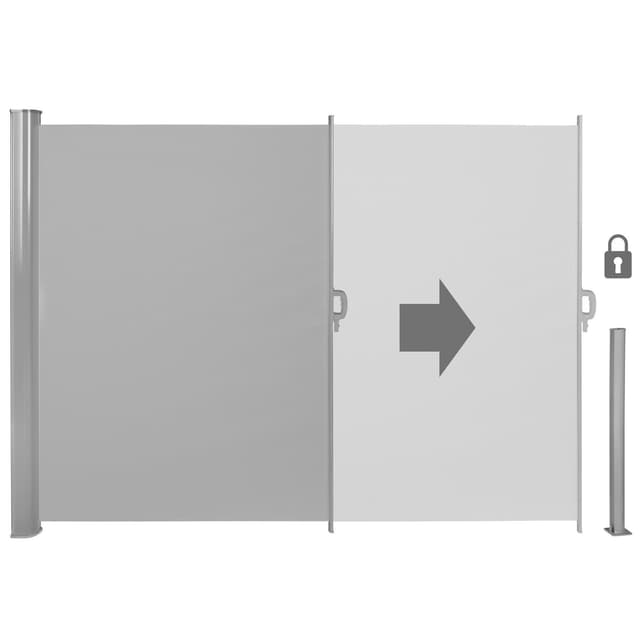 Tectake Aluminum Retractable Side Awning 300 x 180 x 10 cm, Grey