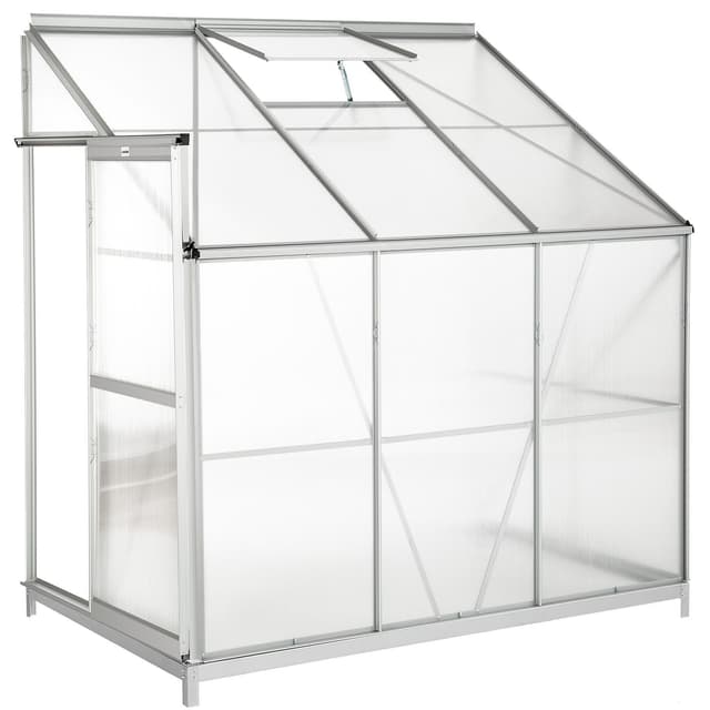 Tectake wall greenhouse with foundation