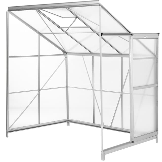 Tectake wall greenhouse with foundation