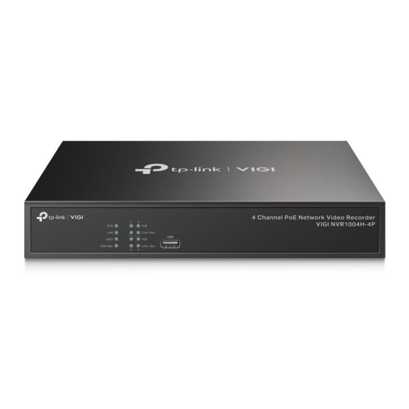TP-Link VIGI NVR1004H-4P Network Video Recorder, Black