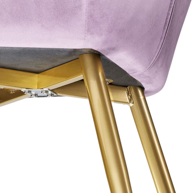 Marilyn Padded Velvet Armchair with Golden Steel Legs, Pink