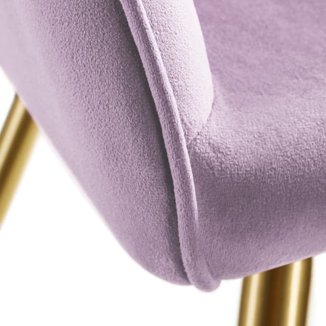 Marilyn Padded Velvet Armchair with Golden Steel Legs, Pink