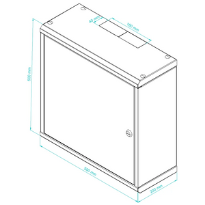 Universal wall-mounted metal enclosure 500 × 500 × 200 mm