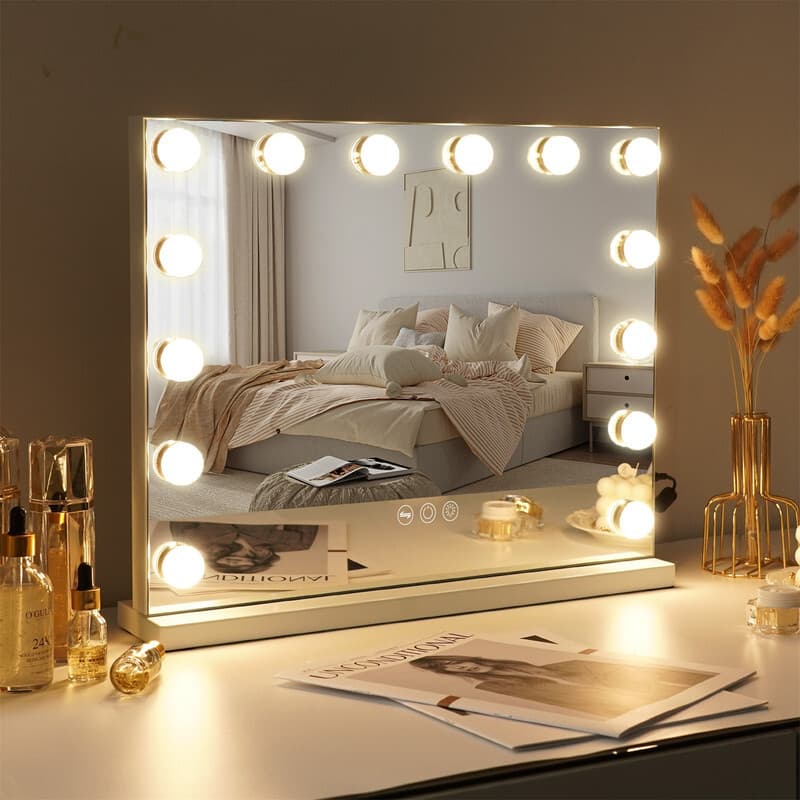 Vanitii Hollywood Makeup Mirror with 14 Bulbs 50x40cm, White