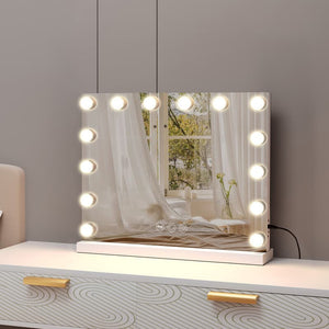 Vanitii Hollywood Makeup Mirror with 14 Bulbs 50x40cm, White