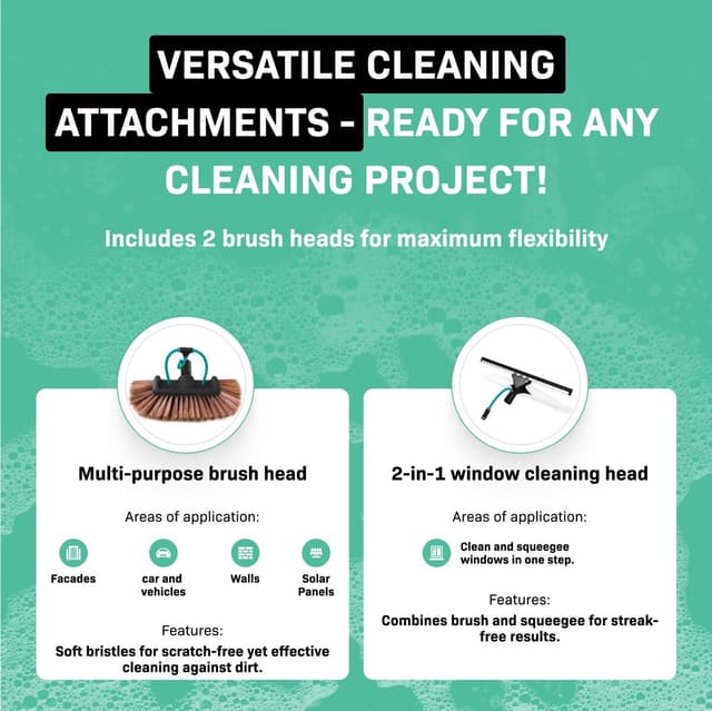 Vonroc Telescopic Brush 2-in-1 Multi-purpose Brush 6,5m