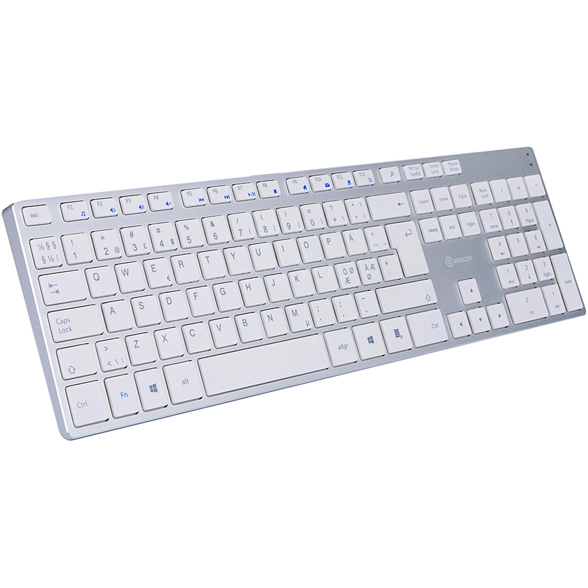 Voxicon Slim Metal Keyboard 290, White